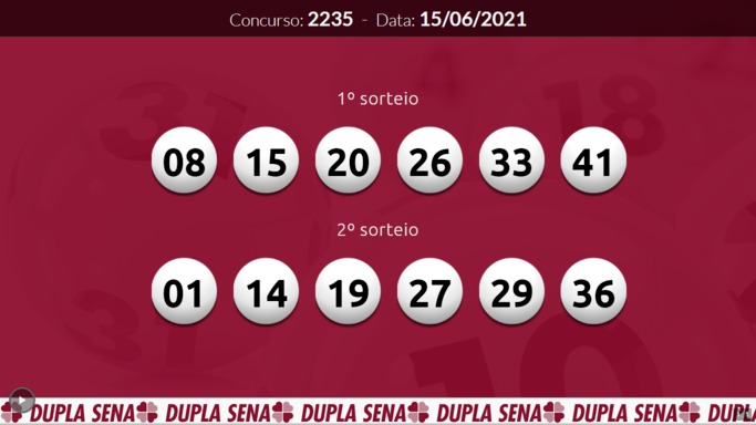 Tela de resultados - Duplasena